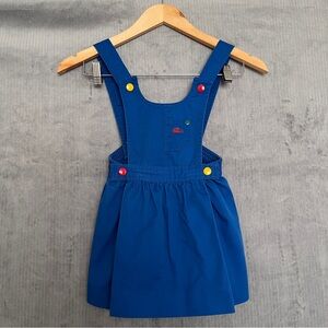 Vintage Izod Lacoste Colorful 90s Blue Dress Overalls Sz 4T